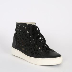 AUTHENTIC CHANEL Laser Cut High Top Sneakers 7